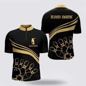 Bowling Jersey, Black And Gold Bowling Bowling&hellip;