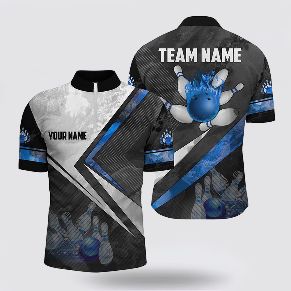 Bowling Jersey, Black And White Bowling Bowling Jersey Shirt For Men Custom Bowling Ball Pins Team Bowler Jerseys Blue Bowling Jersey, Black And White Bowling Bowling Jersey Shirt For Men Custom Bowling Ball Pins Team Bowler Jerseys Blue