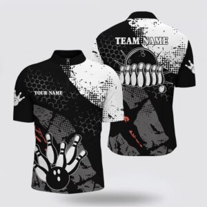 Bowling Jersey, Black And White Men Bowling&hellip;