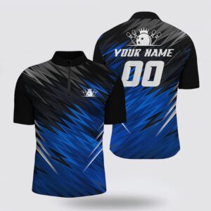 Bowling Jersey, Blue And Black Mens Bowling&hellip;