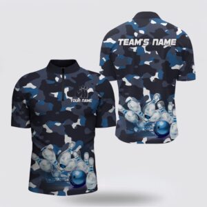 Bowling Jersey, Blue Camo Bowling Men Bowling&hellip;