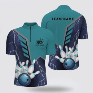 Bowling Jersey, Blue Lightning Men Bowling Shirt&hellip;