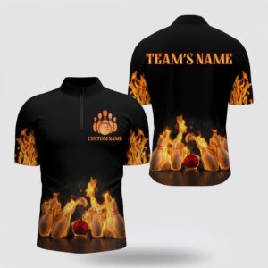 Bowling Jersey, Custom Fire Bowling Shirt For&hellip;
