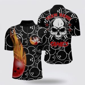 Bowling Jersey, Custom Flame Bowling Shirt For&hellip;