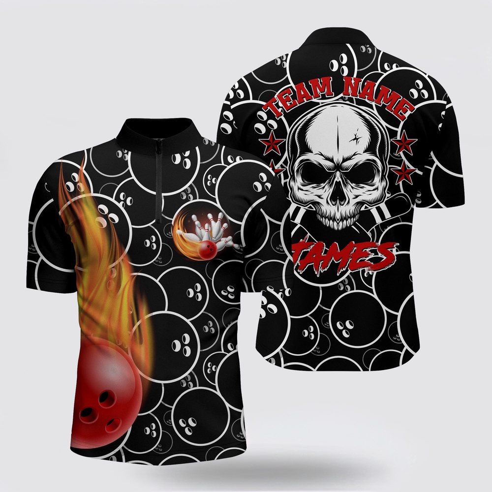 Bowling Jersey, Custom Flame Bowling Shirt For Men, Bowling Jersey Bowling Shirt With Names, Skull Black Bowling Jers Bowling Jersey, Custom Flame Bowling Shirt For Men, Bowling Jersey Bowling Shirt With Names, Skull Black Bowling Jers