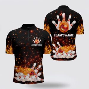 Bowling Jersey, Flame Bowling Shirt For Men&hellip;
