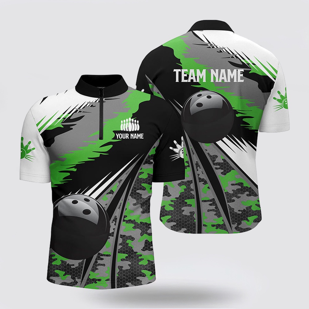 Bowling Jersey, Men Bowling Bowling Jersey Shirts Custom Black Ball Green Camo Bowling Team Jersey, Gift For Bowlers Bowling Jersey, Men Bowling Bowling Jersey Shirts Custom Black Ball Green Camo Bowling Team Jersey, Gift For Bowlers