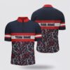 Bowling Jersey, Men Bowling Bowling Jersey Shirts Custom Navy And Red Retro Bowling Team Shirts, Custom Bowling Jerseys