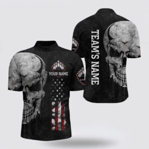 Bowling Jersey, Men Skull Bowling Shirt Bowling&hellip;