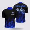 Bowling Jersey, Personalized Men Bowling Jersey Bowling Shirt Red Flame Bowling Ball And Pins Bowling Jerseys For Bowler