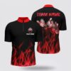 Bowling Jersey, Personalized Men Bowling Jersey Bowling Shirt Blue Flame Bowling Ball And Pins Bowling Jerseys For Bowler
