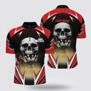 Bowling Jersey, Red And Black Bowling Skull&hellip;