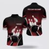 Bowling Jersey, Red And Black Bowling Bowling Jersey Shirts For Men Custom Name And Team Name Bowling Team Shirts
