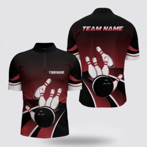 Bowling Jersey, Red And Black Men Bowling&hellip;