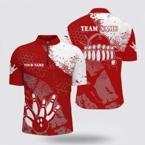 Bowling Jersey, Red And White Men Bowling&hellip;