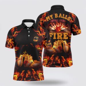 Bowling Polo Shirt, Flame Bowling Shirt Custom&hellip;