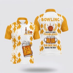 Bowling Polo Shirt, Funny Beer Bowling Men&hellip;