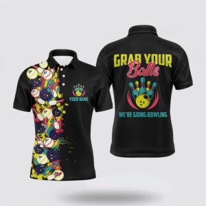 Bowling Polo Shirt, Grab Your Balls Funny&hellip;