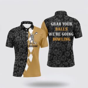 Bowling Polo Shirt, Grab Your Balls Funny&hellip;