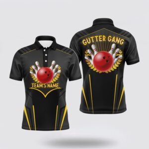 Bowling Polo Shirt, Gutter Gang Funny Bowling&hellip;