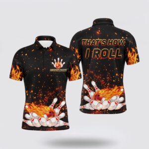 Bowling Polo Shirt, Mens Flame Bowling Polo&hellip;