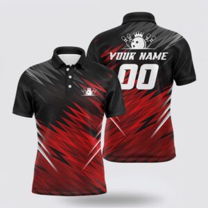 Bowling Polo Shirt, Red And Black Men&hellip;
