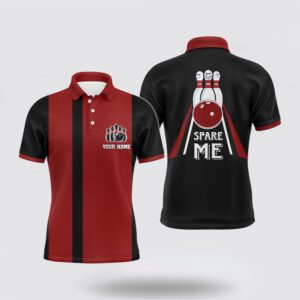 Bowling Polo Shirt, Red & Black Bowling&hellip;