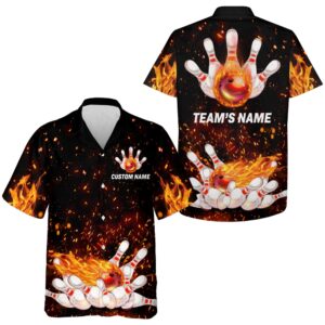 Bowling Hawaiian Shirt, Flame Hawaiian Bowling Shirt,&hellip;