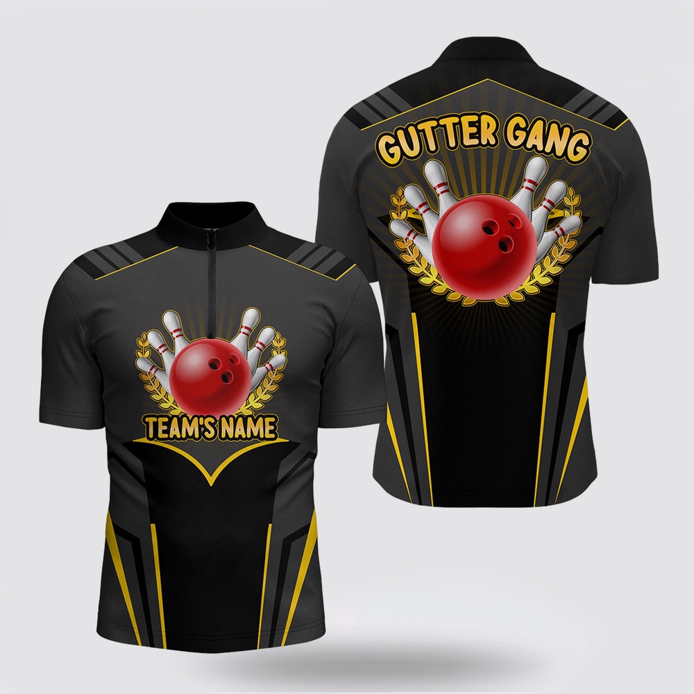 Bowling Jersey, Gutter Gang Funny Bowling Shirt For Men Custom Bowling Jersey For Team 3D Print Bowling Bowling Jersey