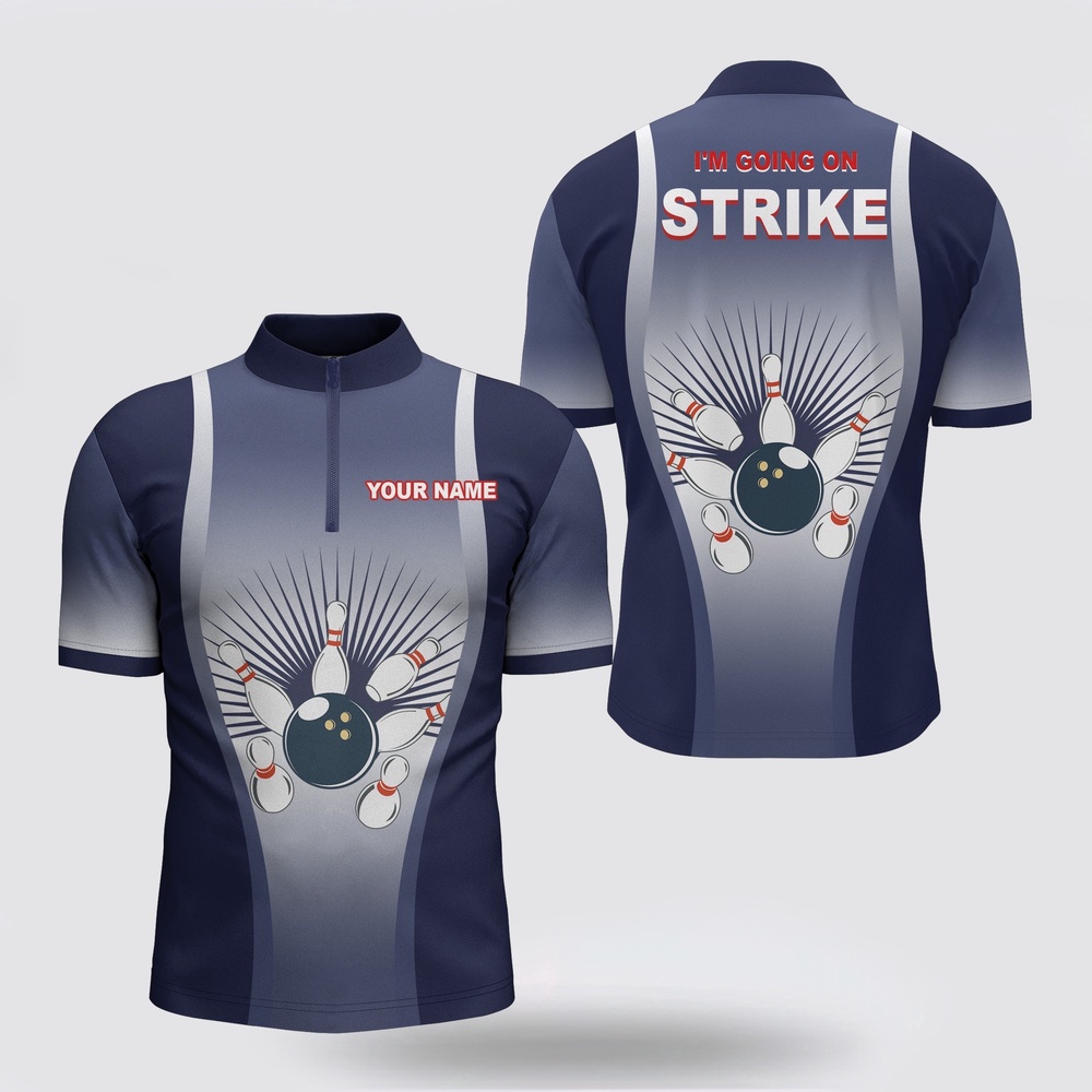 Bowling Jersey, I’M Going On Strike Bowling Shirt For Men Bowling Jersey Personalized Blue Men Bowlers Team Jersey