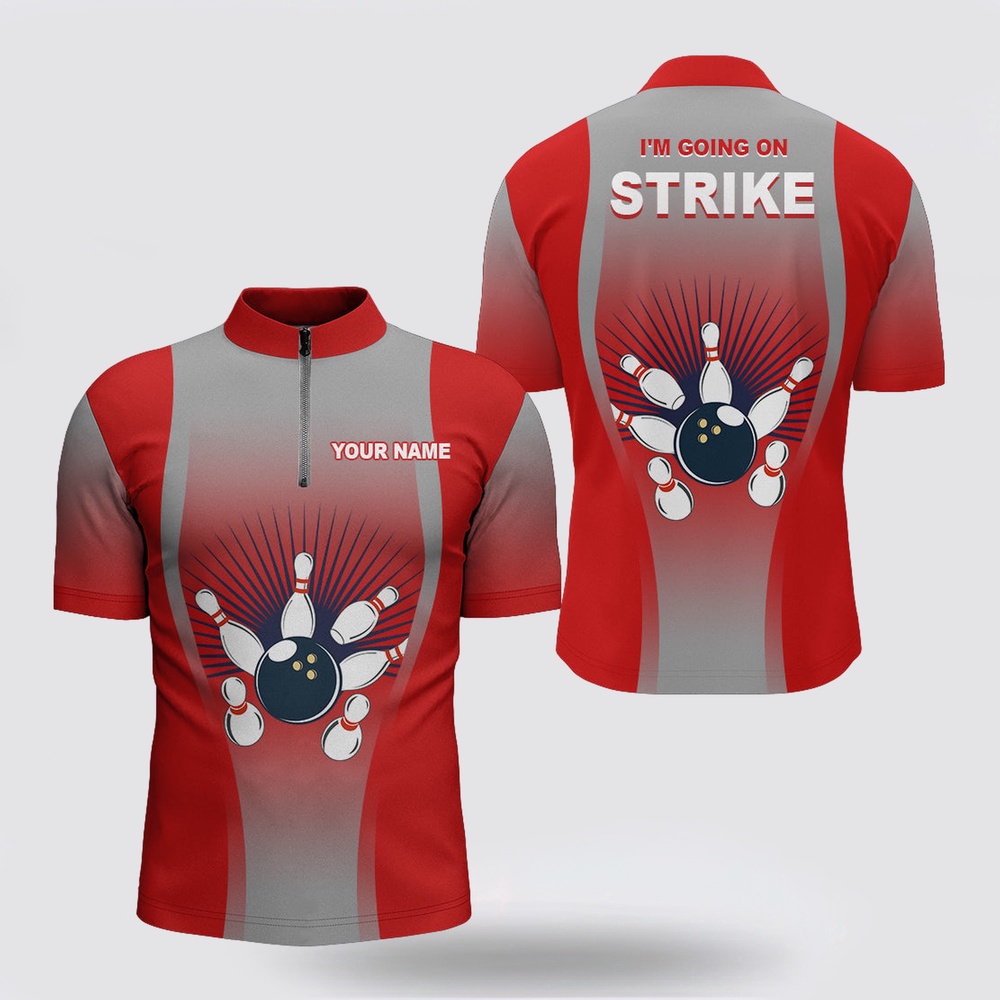 Bowling Jersey, I’M Going On Strike Bowling Shirt For Men, Bowling Jersey Personalized Red Men Bowling Jersey