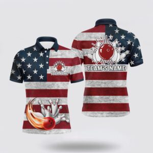 Bowling Polo Shirt, American Flag Bowling Shirt&hellip;