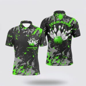 Bowling Polo Shirt, Black And Green Camo&hellip;