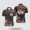 Bowling Polo Shirt, Black And Green Camo Custom Camo Bowling Polo Shirts For Men, Team Skull Bowling Jerseys Bowling Polo Shirt, Black And Green Camo Custom Camo Bowling Polo Shirts For Men, Team Skull Bowling Jerseys