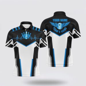 Bowling Polo Shirt, Black And White Bowling&hellip;