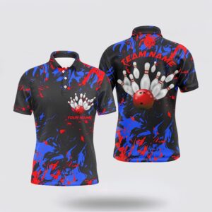 Bowling Polo Shirt, Blue And Red Camo&hellip;