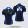 Bowling Polo Shirt, Blue Bowling Shirt For Men Custom Name Polo Bowling Jersey 3D Bowling Team Shirt For Men
