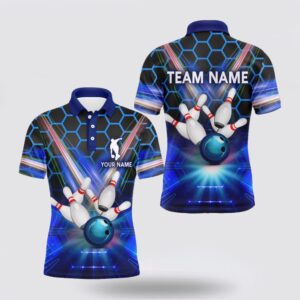Bowling Polo Shirt, Blue Bowling Shirt For&hellip;