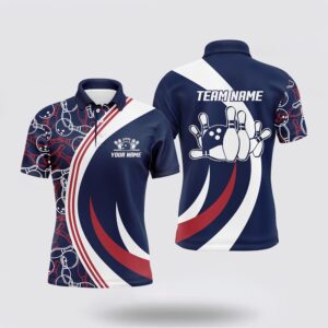 Bowling Polo Shirt, Blue&Red Bowling Polo Shirt&hellip;