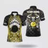 Bowling Polo Shirt, Bowling Bull Thunder Lightning Black Bowling Polo Shirts For Men Custom Bowling Team League Jersey