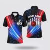 Bowling Polo Shirt, Bowling Pattern Red Flame Skull Custom Bowling Polo Shirts For Men, Bowling Team Shirts Jerseys
