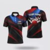 Bowling Polo Shirt, Custom American Flag Strike Bowling Polo Shirts For Men, Patriotic Bowling Team Jerseys