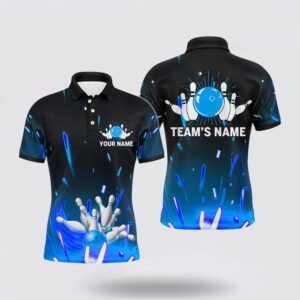 Bowling Polo Shirt, Custom Flame Bowling Shirt&hellip;
