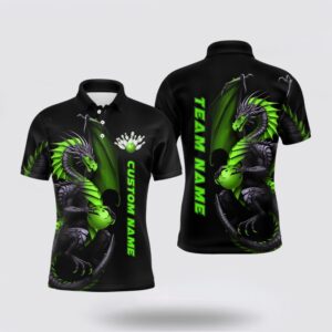 Bowling Polo Shirt, Custom Green Dragon Bowling&hellip;