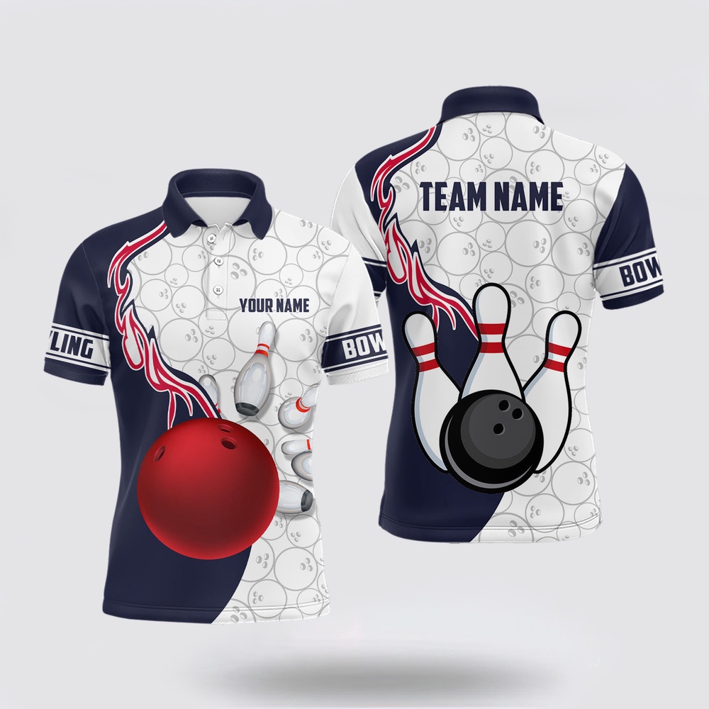Bowling Polo Shirt, Custom Men Bowling Polo Shirts Bowling Ball And Pins Team League Bowling Jerseys Outfit Bowling Polo Shirt, Custom Men Bowling Polo Shirts Bowling Ball And Pins Team League Bowling Jerseys Outfit