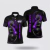Bowling Polo Shirt, Custom Purple Camo Skull Bowling Polo Shirts Men Team Bowling Jerseys Bowling League Outfit