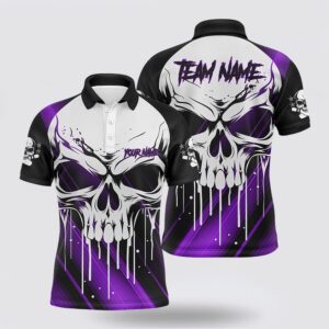 Bowling Polo Shirt, Custom Skull Bowling Jerseys&hellip;