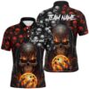 Bowling Polo Shirt, Custom Skull Bowling Polo Shirts Unisex Halloween Skeleton Team Bowling Shirt Bowling Polo Shirt, Custom Skull Bowling Polo Shirts Unisex Halloween Skeleton Team Bowling Shirt