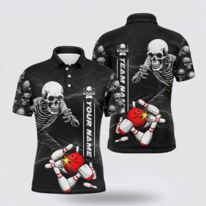 Bowling Polo Shirt, Custom Skull Bowling Polo&hellip;