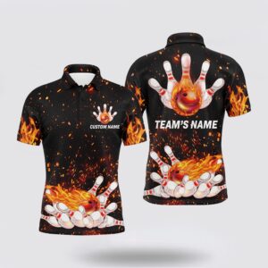 Bowling Polo Shirt, Flame Bowling Men Polo&hellip;